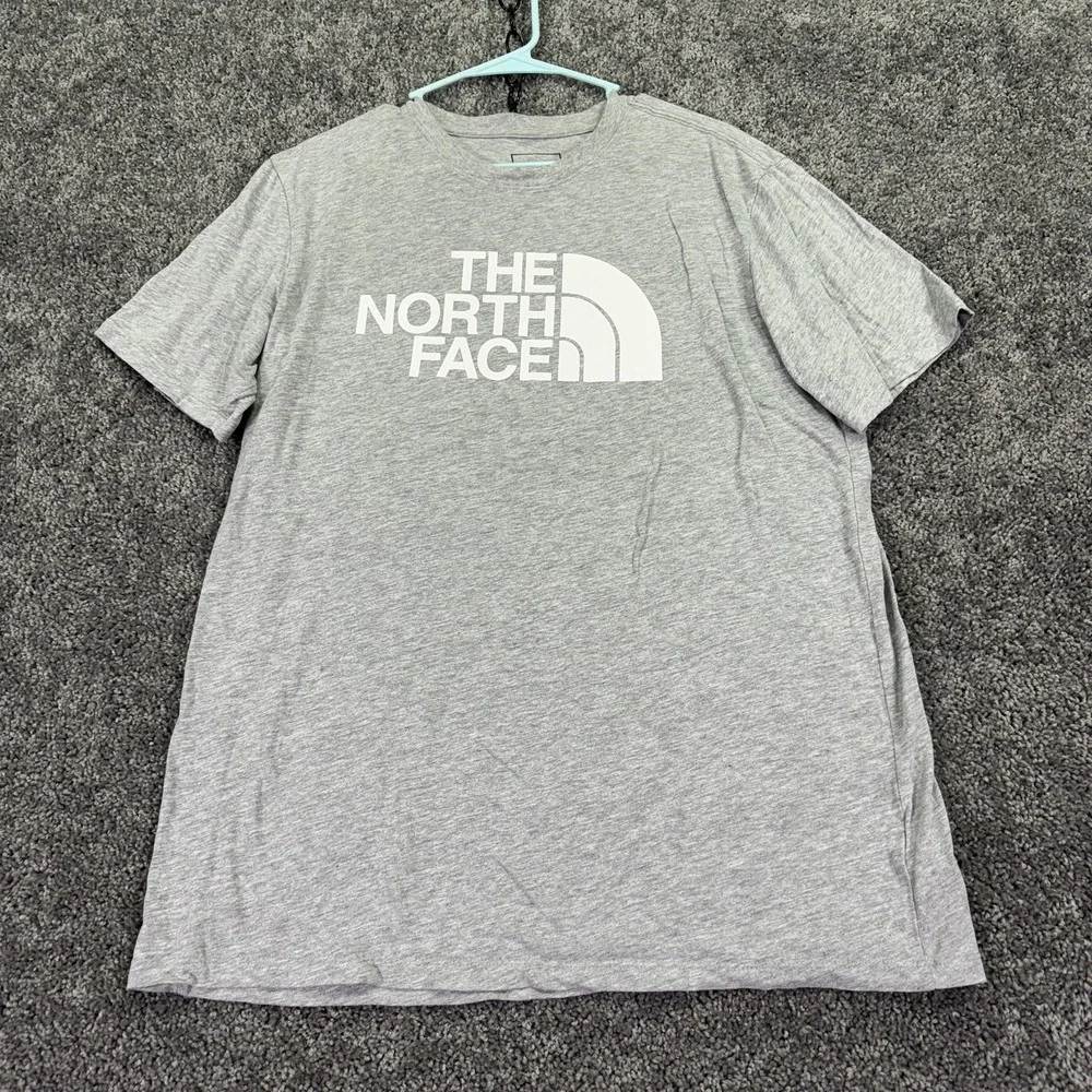 The North Face Shirt Mens Large Gray Big Logo Graphic T-Shirt Outdoor Casual